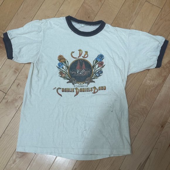 Rare VTG 1977 Charlie Daniels Band Ringer Tee – Willie Nelson - Canyon TX - L - Picture 7 of 9